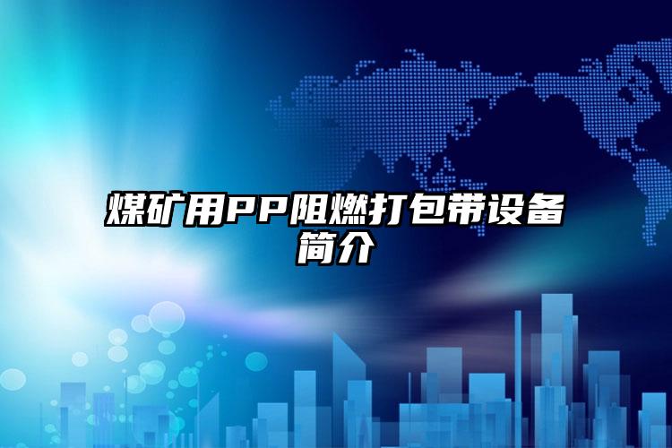 煤礦用PP阻燃打包帶設備簡介